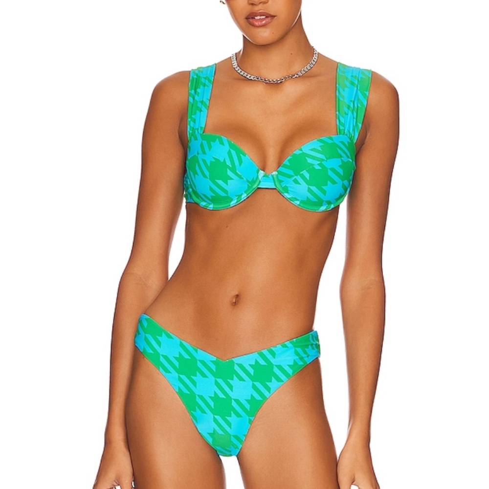 WeWoreWhat brand new oversized houndstooth claudia bikini
